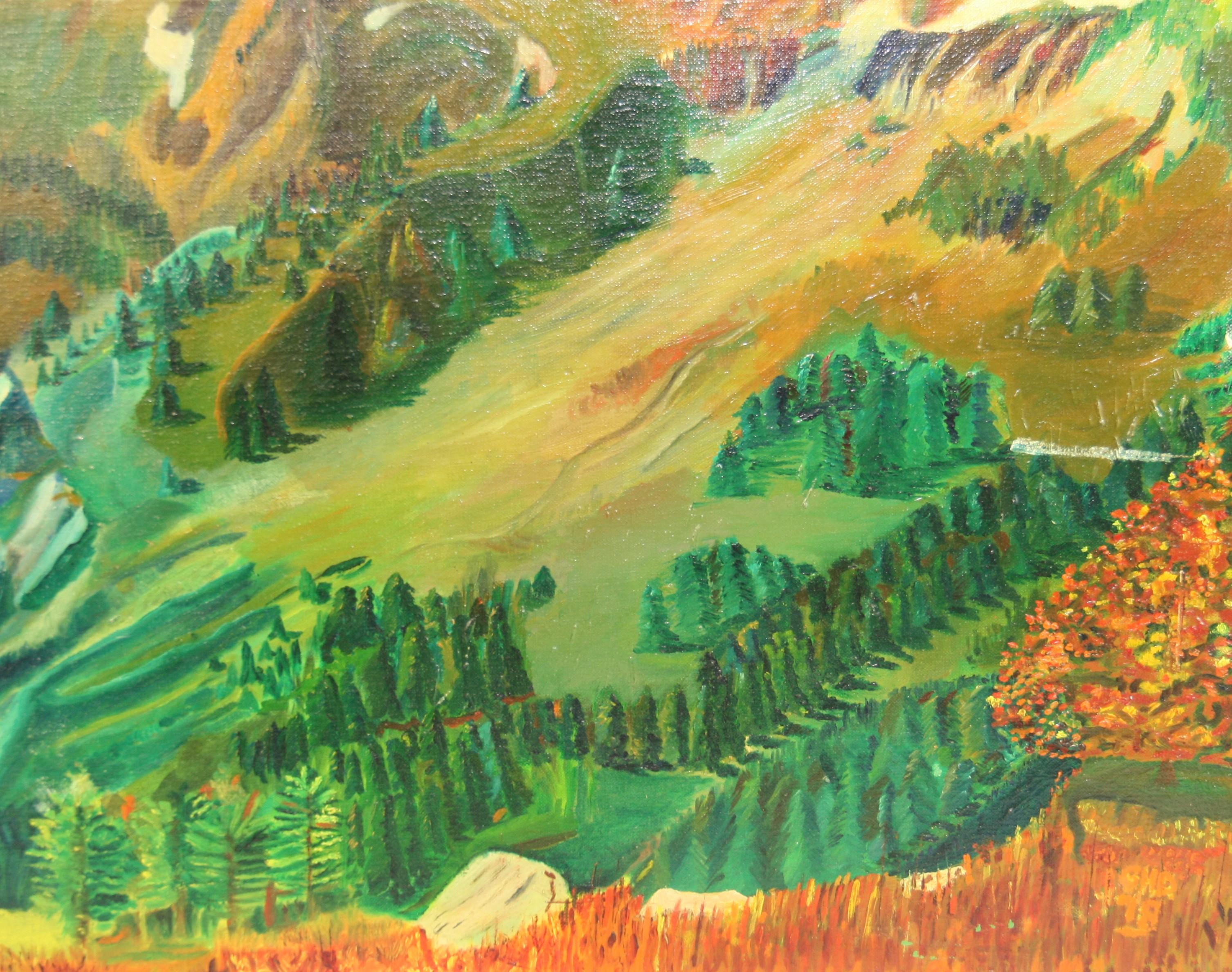 Paisaje Vintage al óleo 