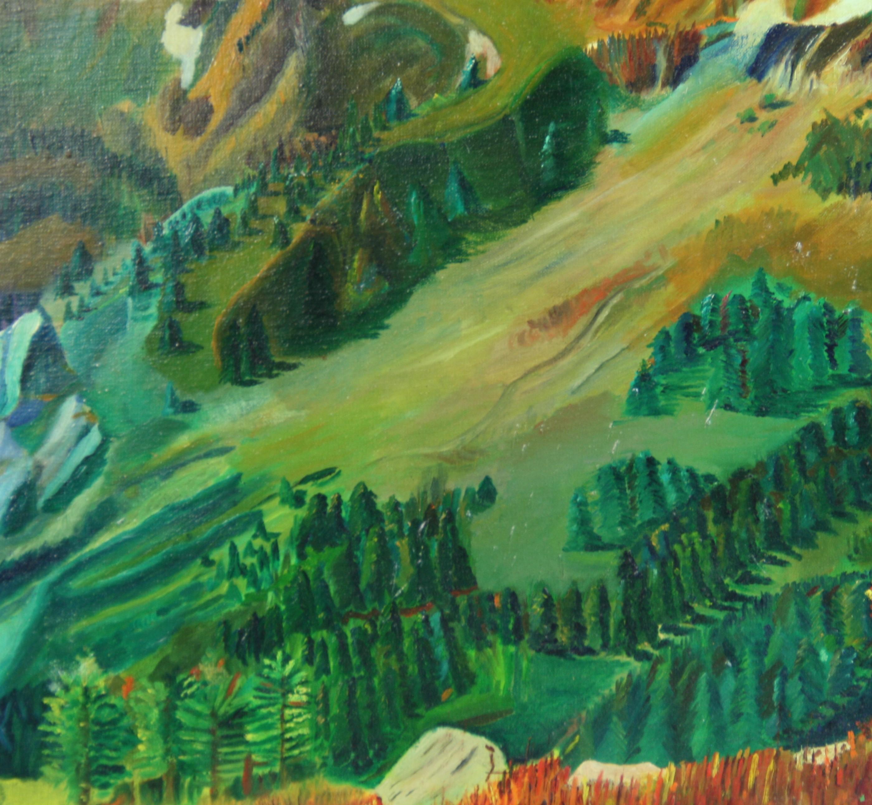 Paisaje Vintage al óleo 