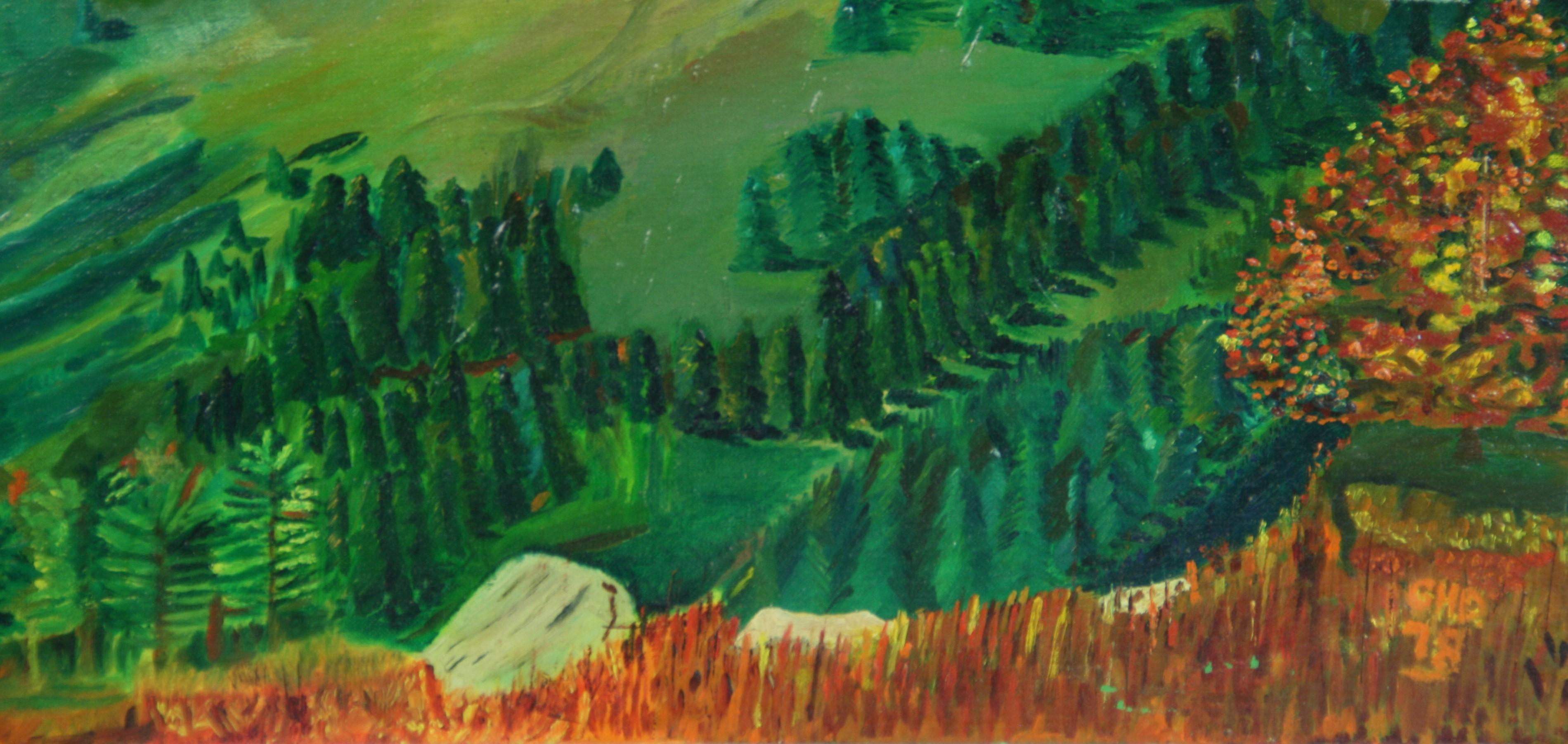 Paisaje Vintage al óleo 
