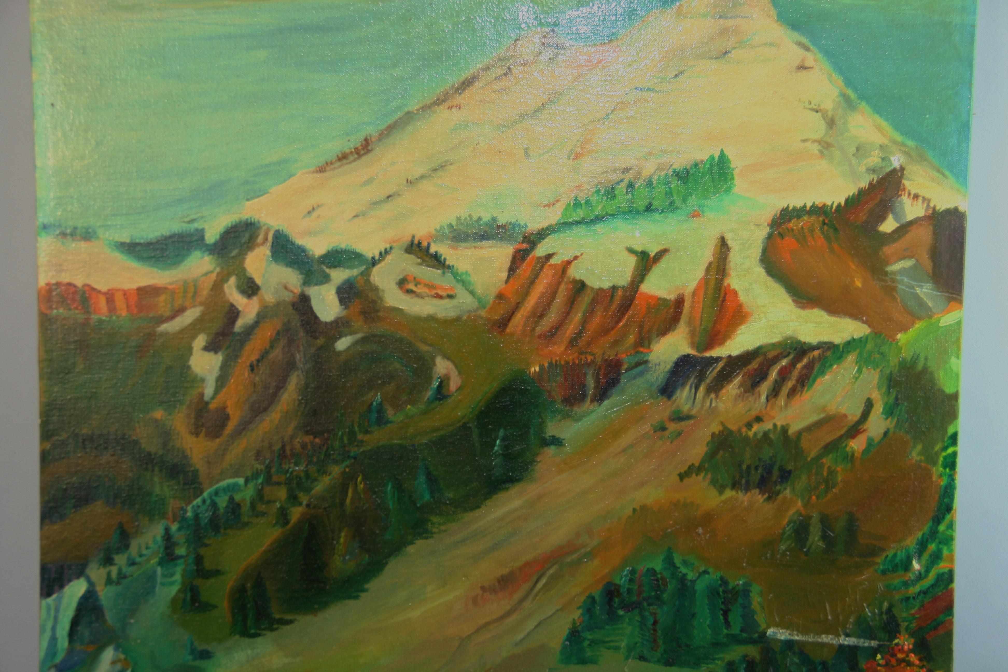 Paisaje Vintage al óleo 