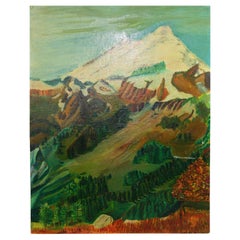 Vintage Landscape oil Painting " Rocky Mountain Vista" 1978