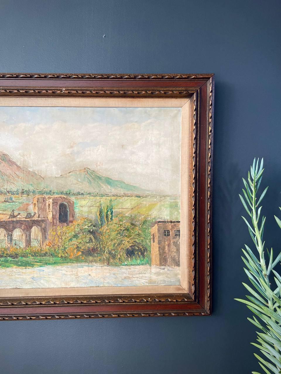 Vintage-Landschaft, Ölgemälde, signiert (amerikanisch) im Angebot