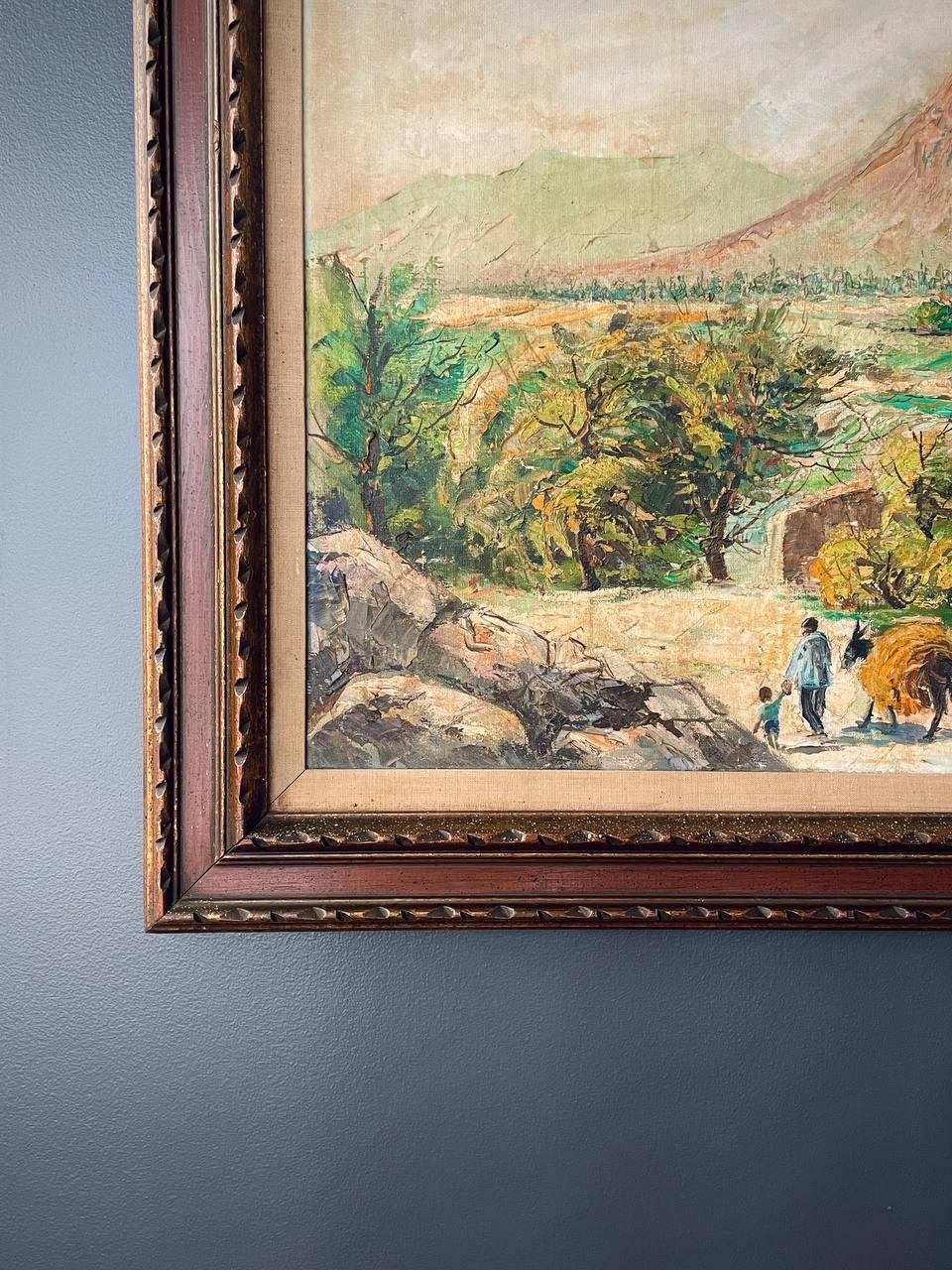 Vintage-Landschaft, Ölgemälde, signiert im Zustand „Gut“ im Angebot in Los Angeles, CA