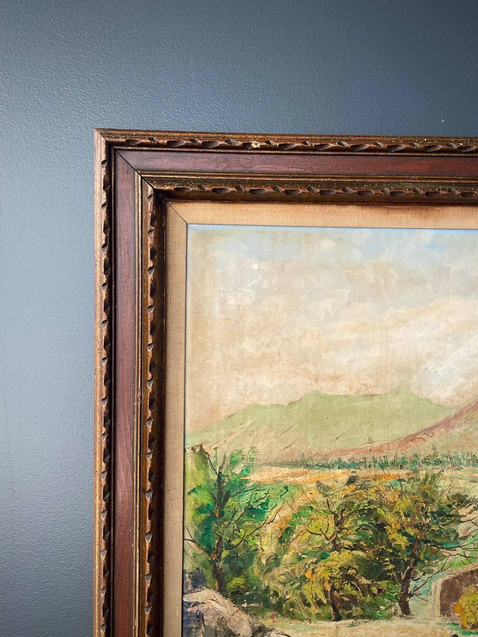 Vintage-Landschaft, Ölgemälde, signiert (Mitte des 20. Jahrhunderts) im Angebot