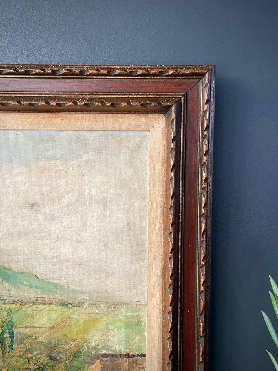 Vintage-Landschaft, Ölgemälde, signiert (Leinwand) im Angebot