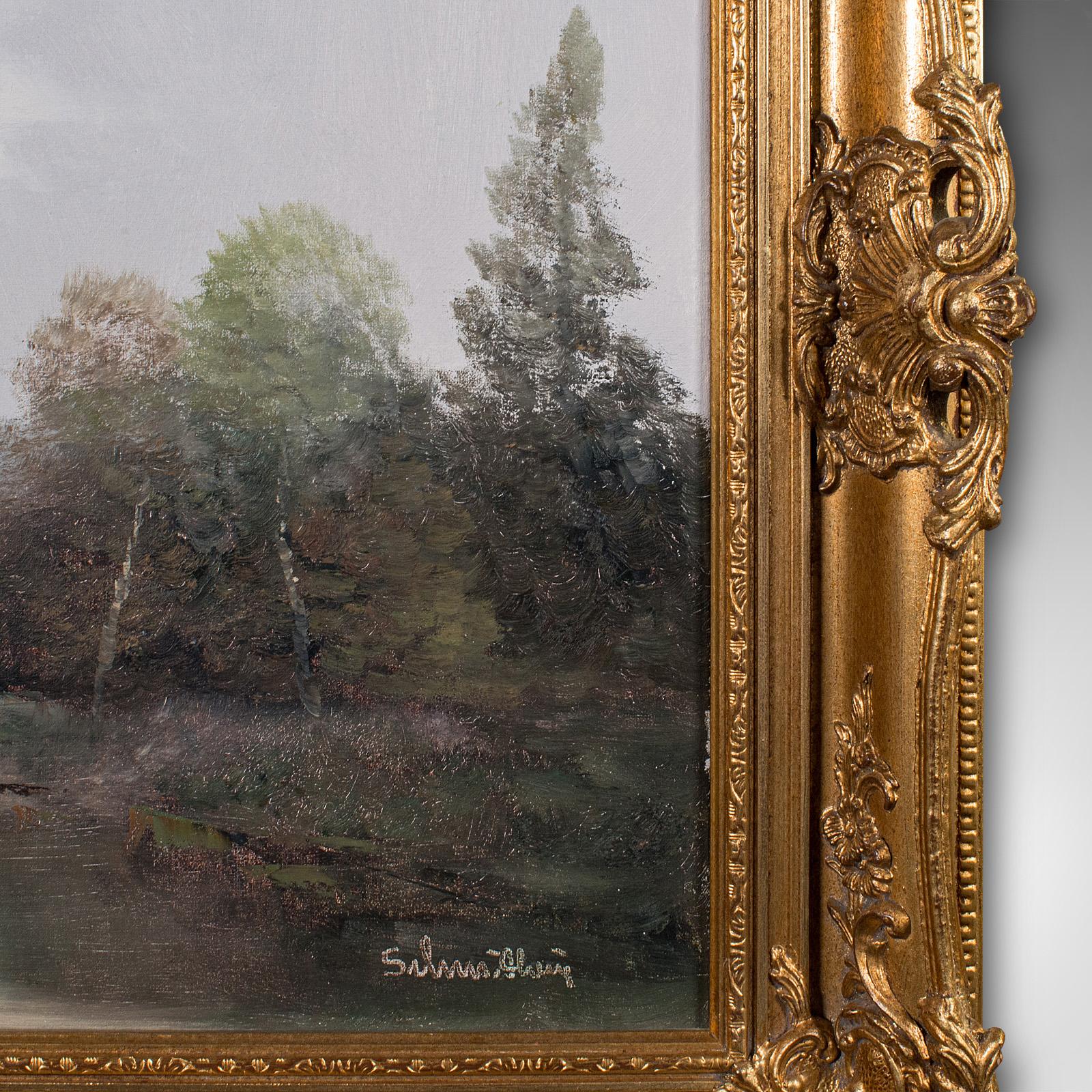 Vintage-Landschaftsgemälde, Österreich, gerahmtes Ölgemälde auf Leinwand, Kunst, Alpin-Szene (Farbe) im Angebot