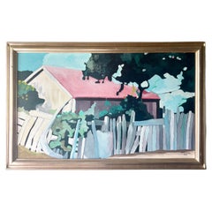 Vintage Landscape Painting by Haitian Artist Phillip “Fillmore” Outten