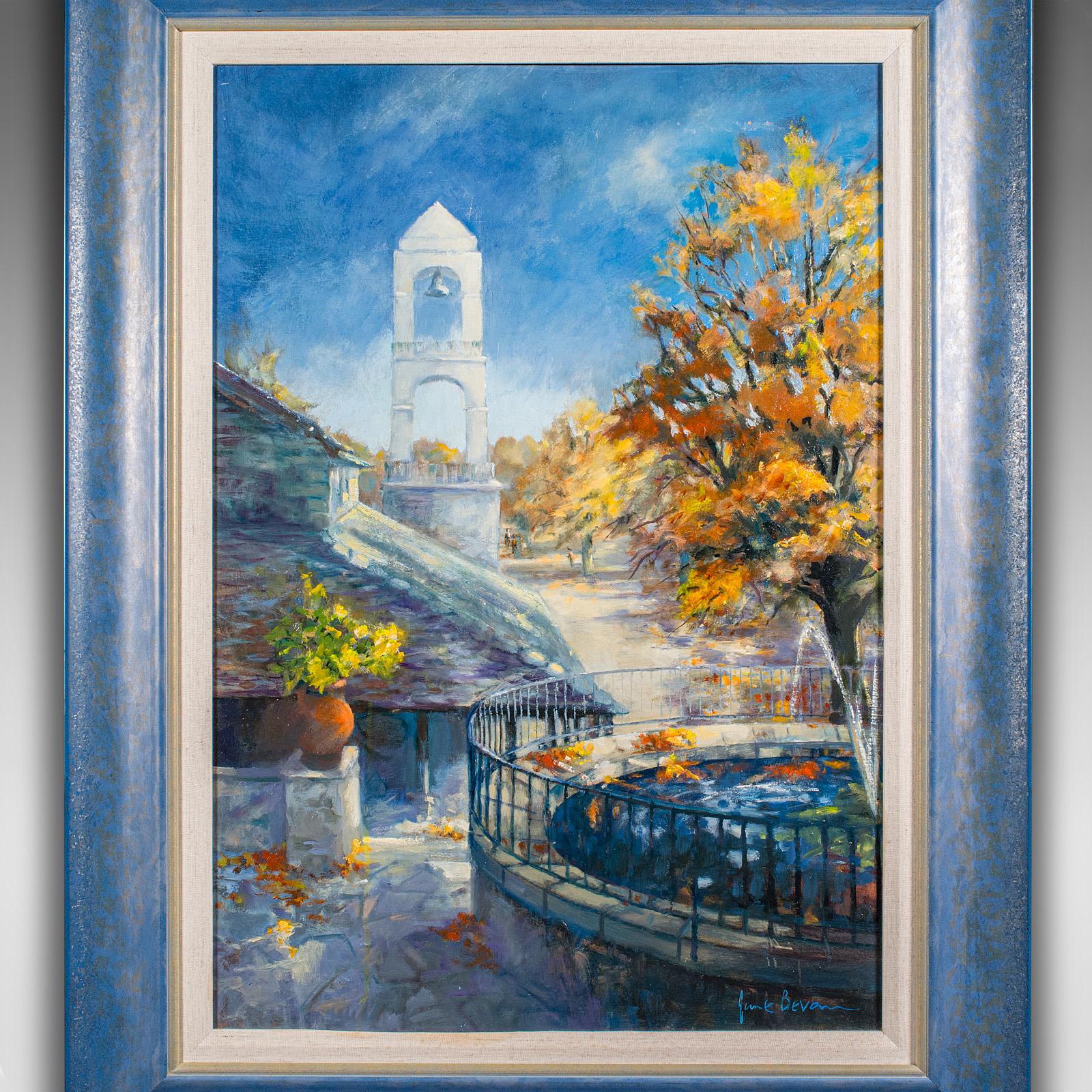 British Vintage Landscape Painting, English, Framed Oil On Board, Art, Signed, C.1980 For Sale