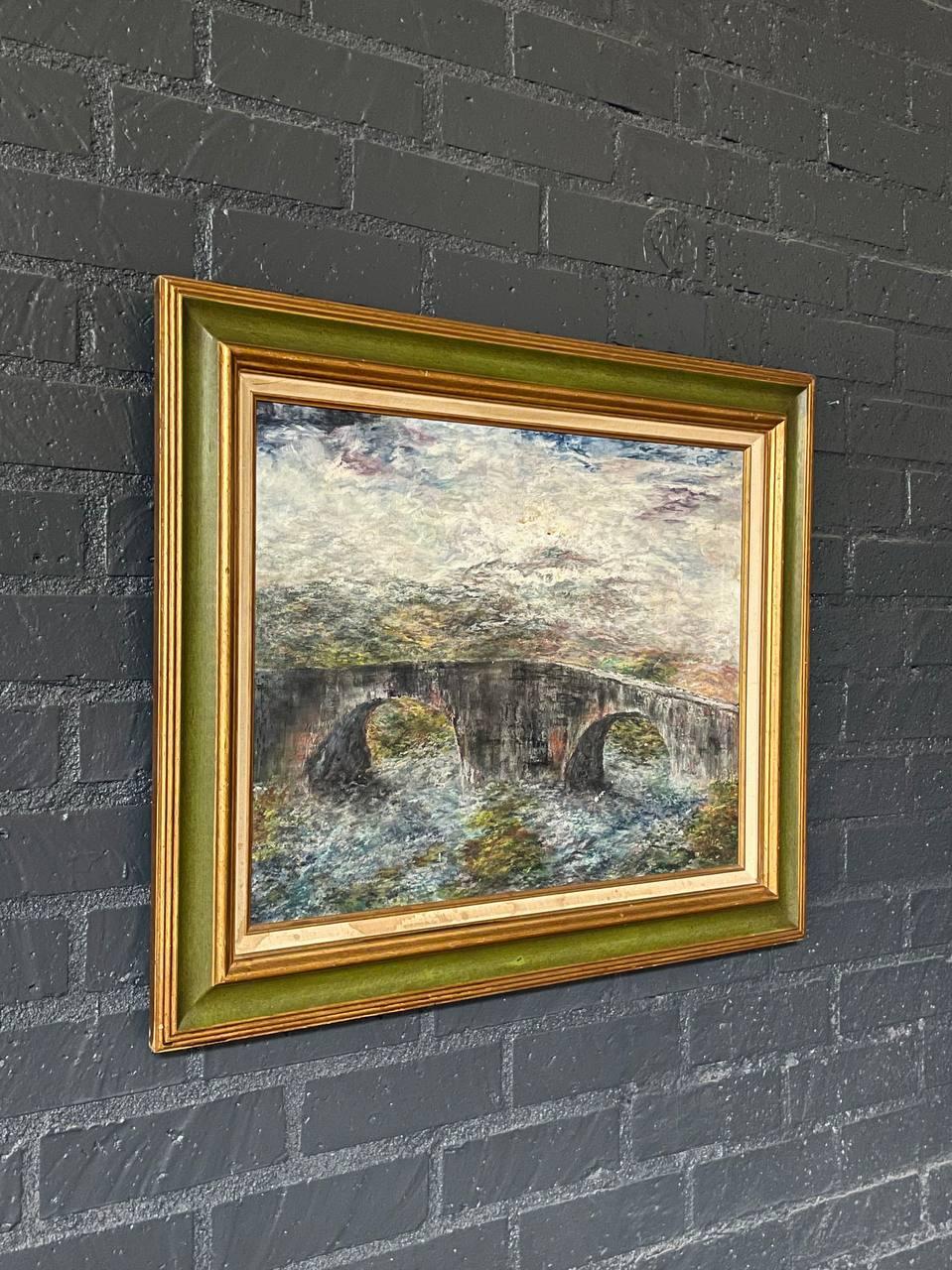 Vintage Landschaftsgemälde von Sligachan Bridge, Schottland - Signiert D.S. Duncan (Sonstiges) im Angebot