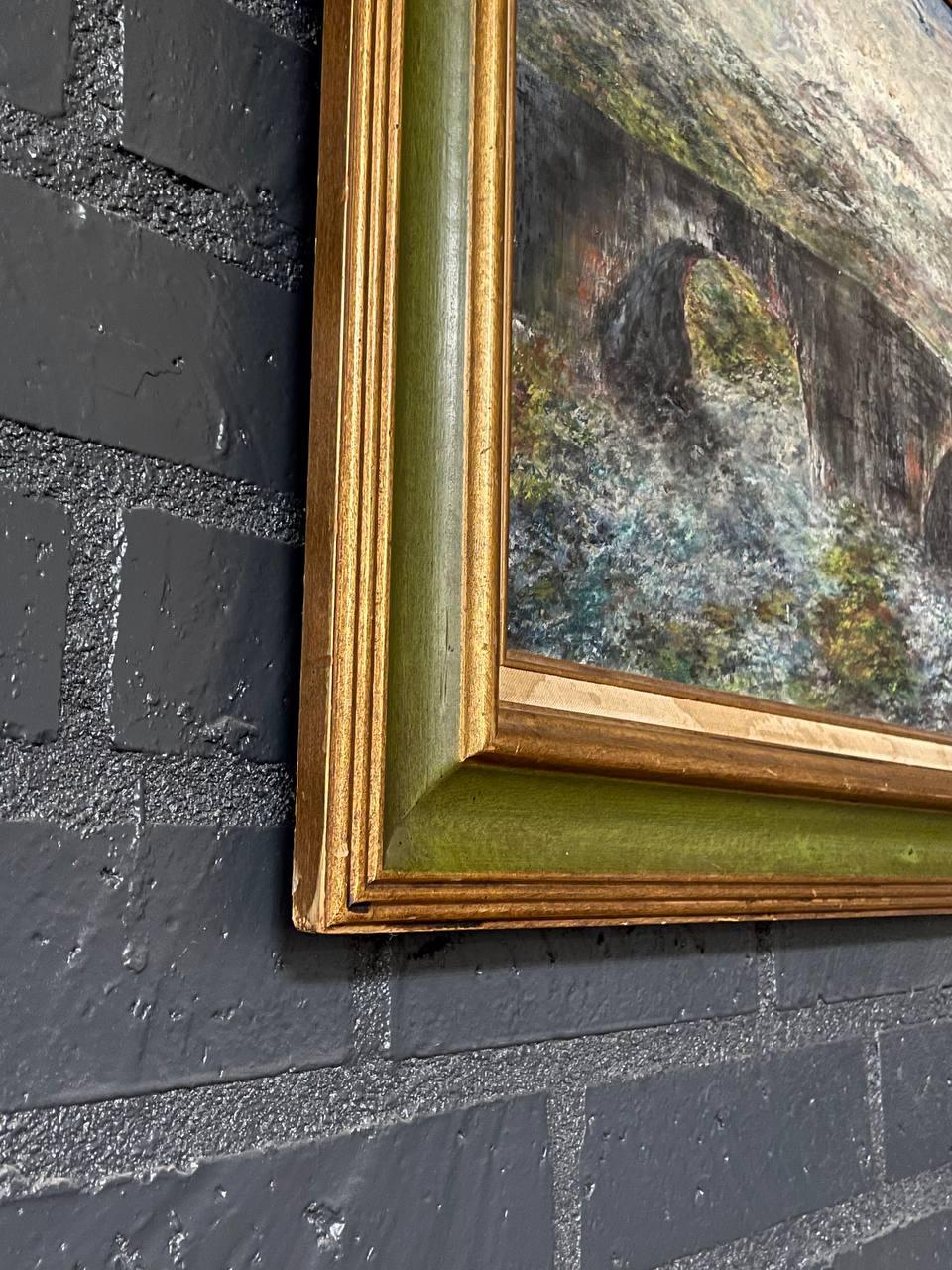 Vintage Landschaftsgemälde von Sligachan Bridge, Schottland - Signiert D.S. Duncan im Zustand „Gut“ im Angebot in Los Angeles, CA