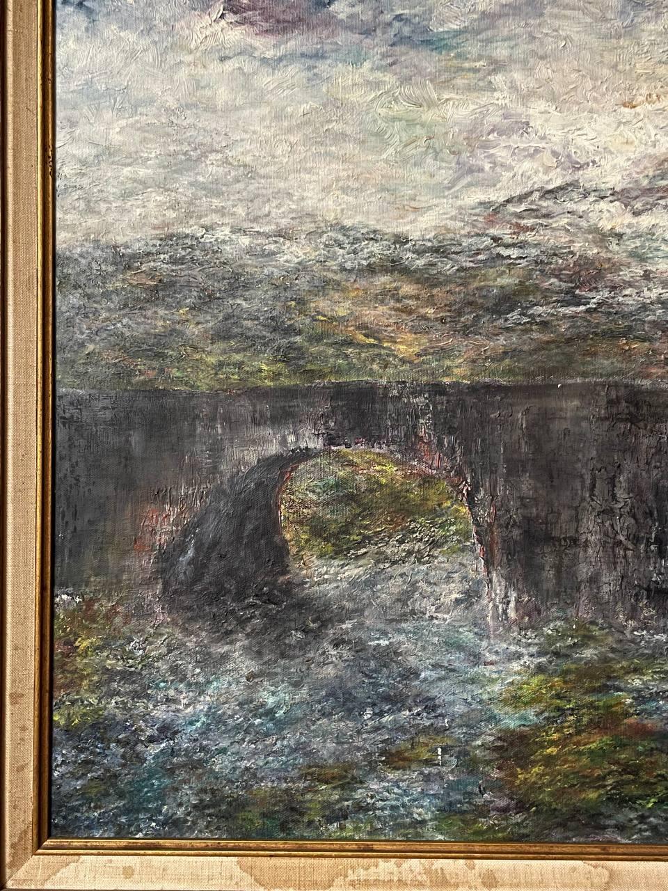Vintage Landschaftsgemälde von Sligachan Bridge, Schottland - Signiert D.S. Duncan im Angebot 1