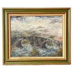 Vintage Landschaftsgemälde von Sligachan Bridge, Schottland - Signiert D.S. Duncan