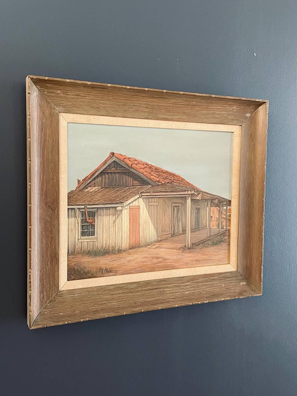 Other Vintage Landscape Painting of Western Town by Wanoa S. Neumann For Sale