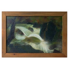 Vintage Landscape 'Welsh Water' By Jane Pond, Large Original Oil Painting