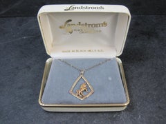 Vintage Landstroms 10K Black Hills Gold Unicorn Pendant Necklace