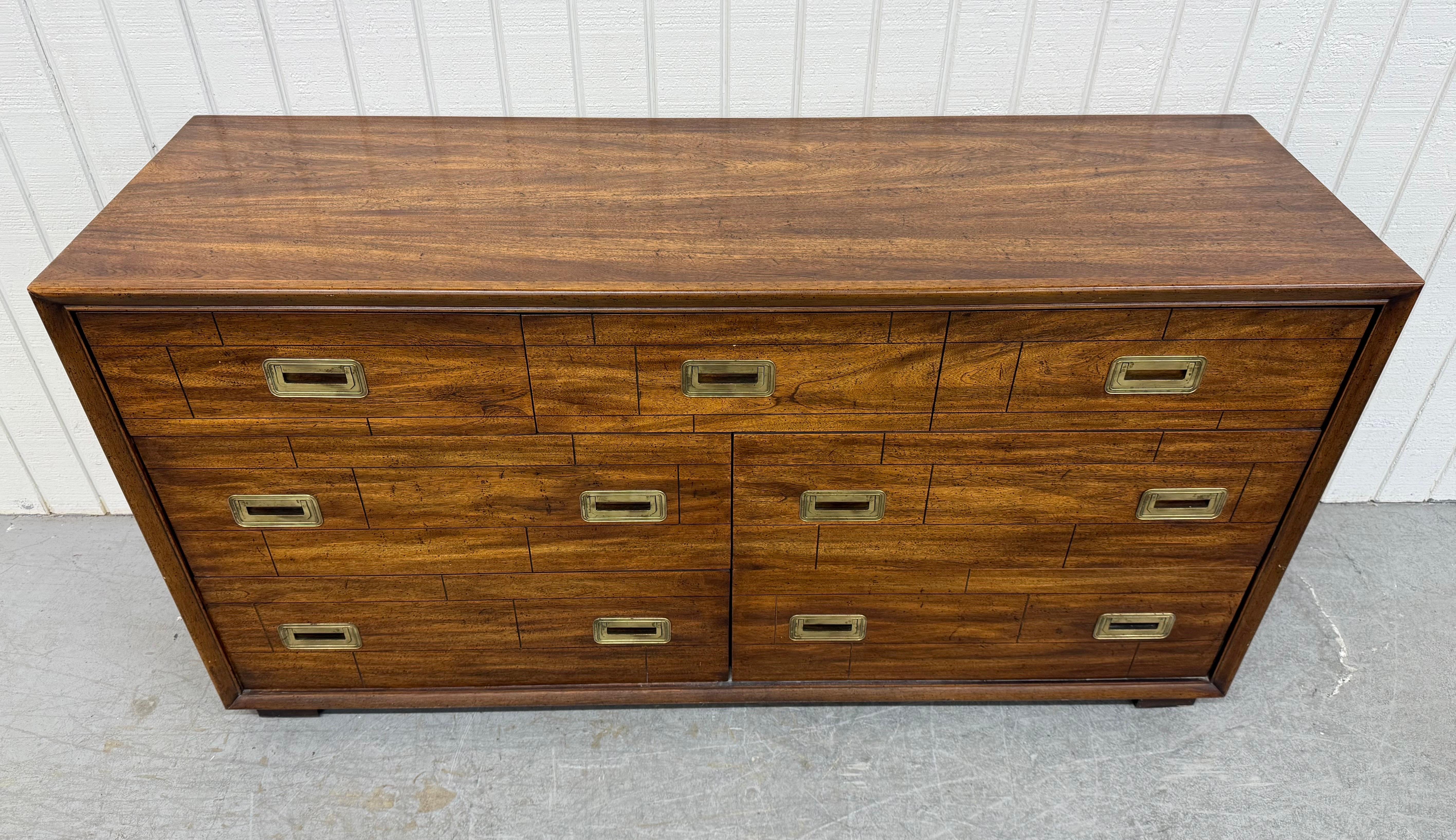American Vintage Lane Campaign Style Walnut Dresser