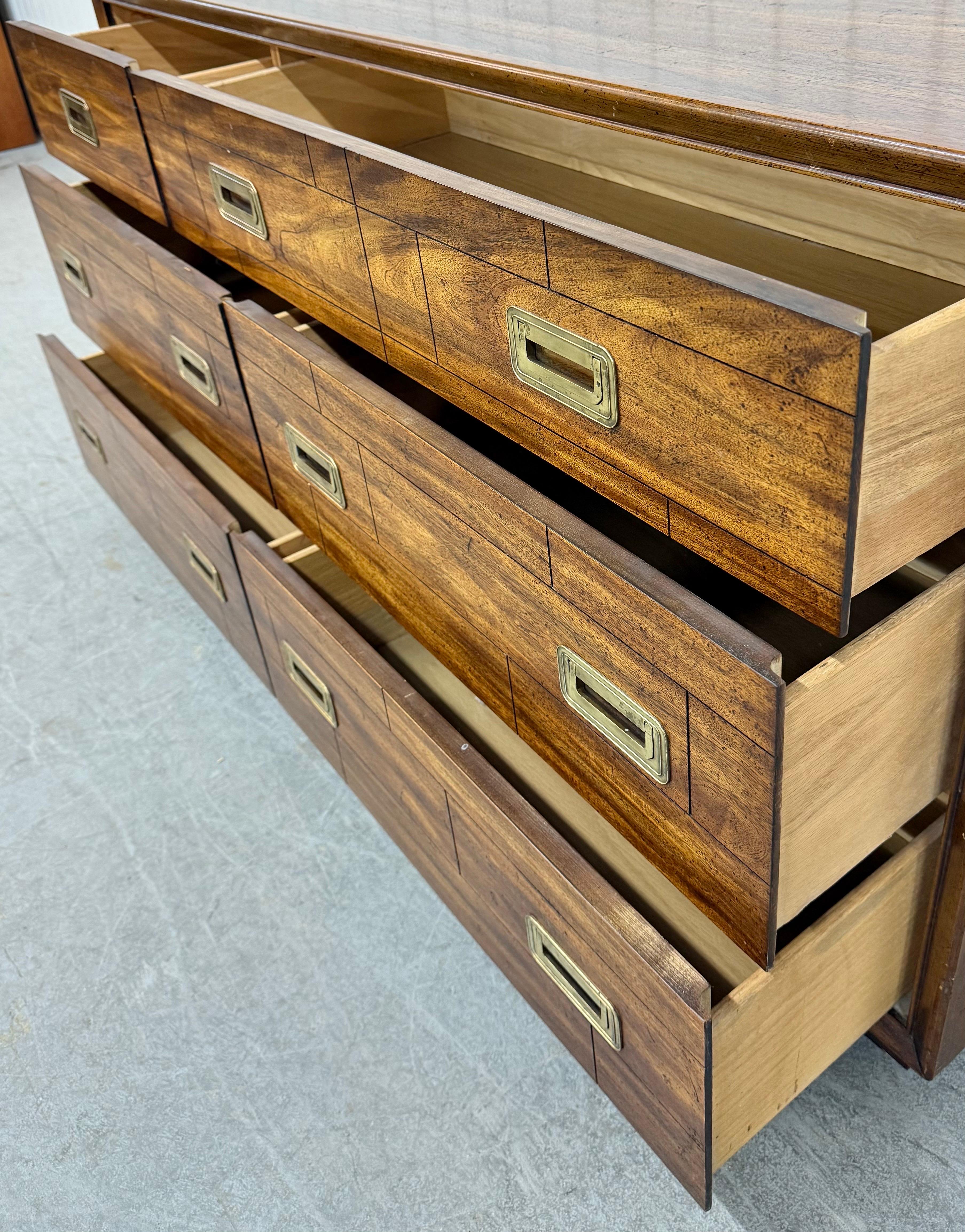 Vintage Lane Campaign Style Walnut Dresser 1