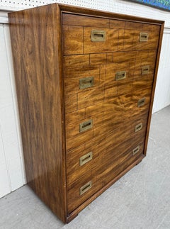 Vintage Lane Campaign Style Walnut High Chest