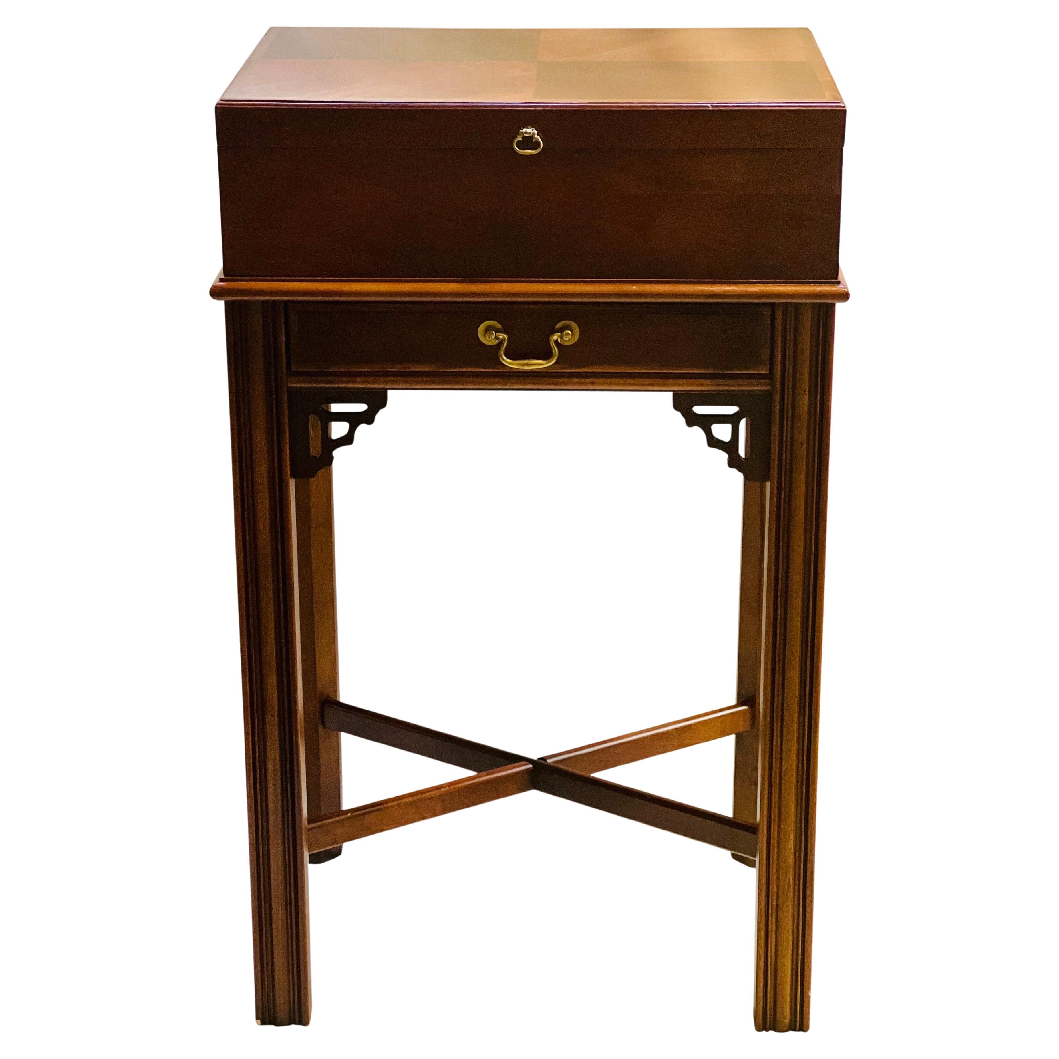 Vintage Lane Chippendale Style Mahogany Humidor on Stand