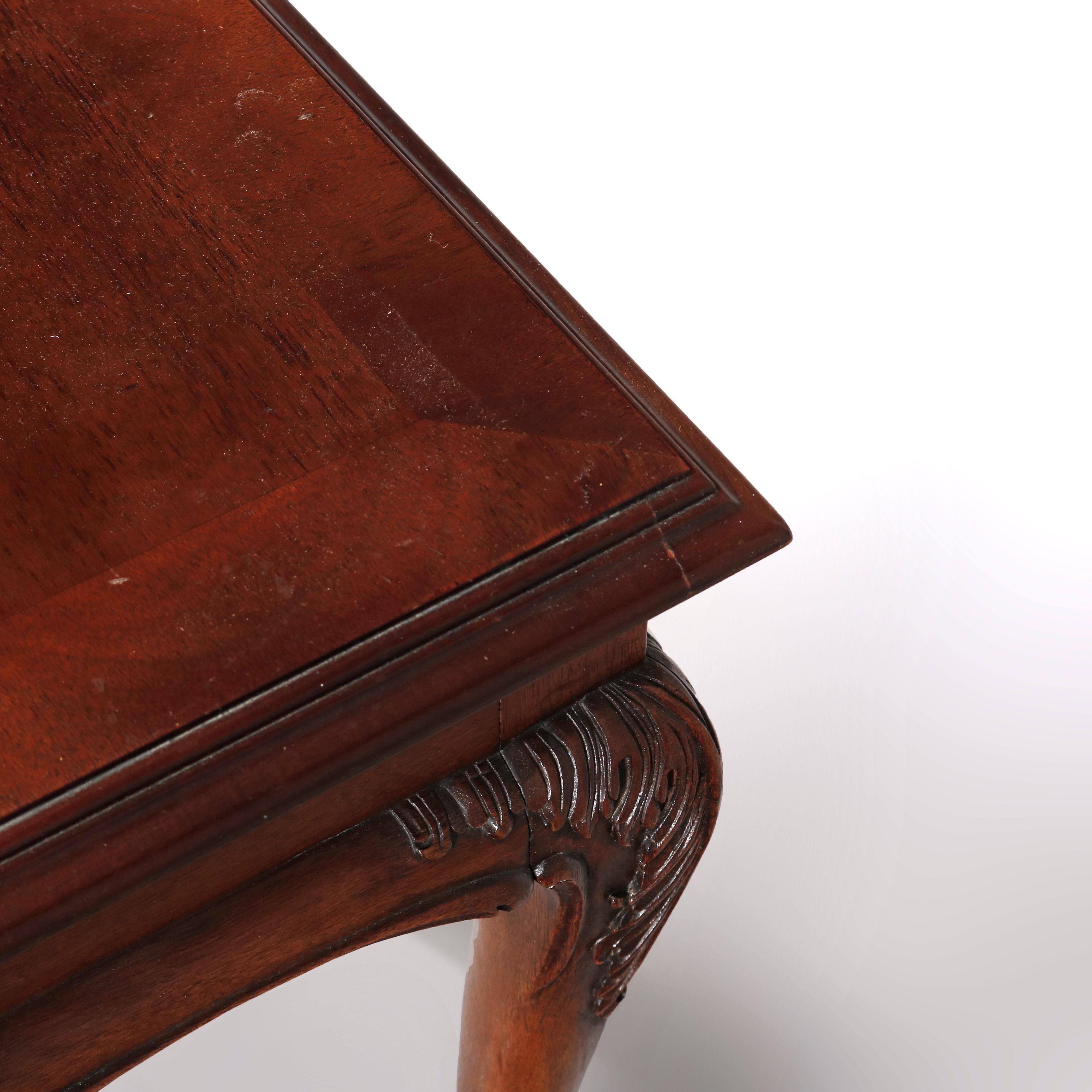 Lane Furniture Co. Chippendale Style Carved Mahogany Side Table, 20th Century 4