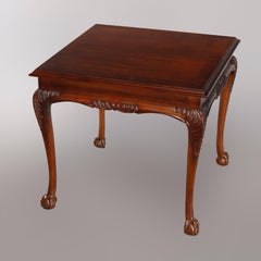 Table d'appoint en acajou sculpté de style Chippendale:: Lane Furniture Co.:: 20e siècle