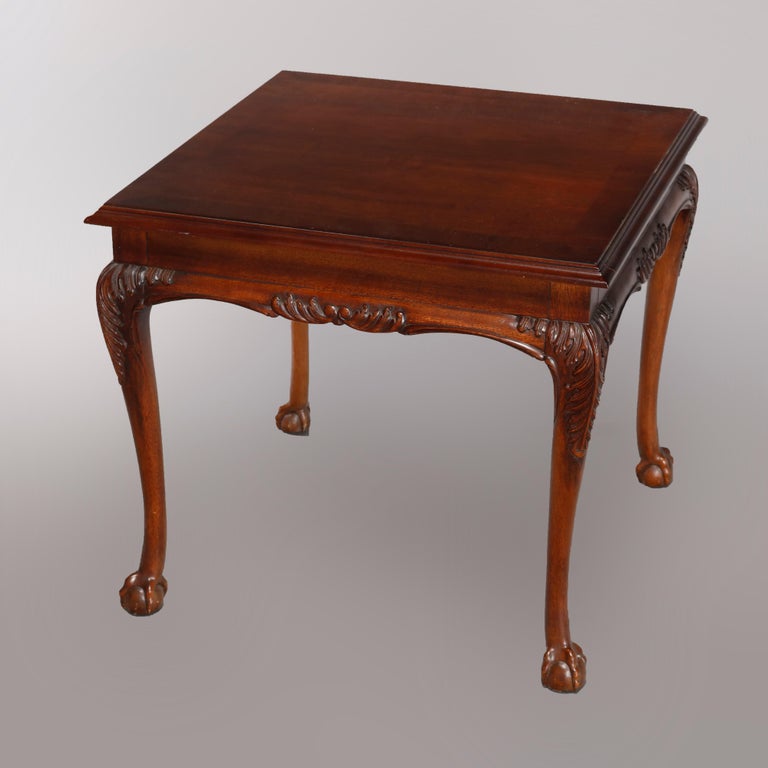 Lane Furniture Co. Chippendale Style Carved Mahogany Side Table, 20th