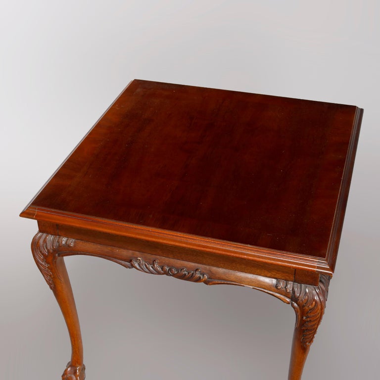 Lane Furniture Co. Chippendale Style Carved Mahogany Side Table, 20th