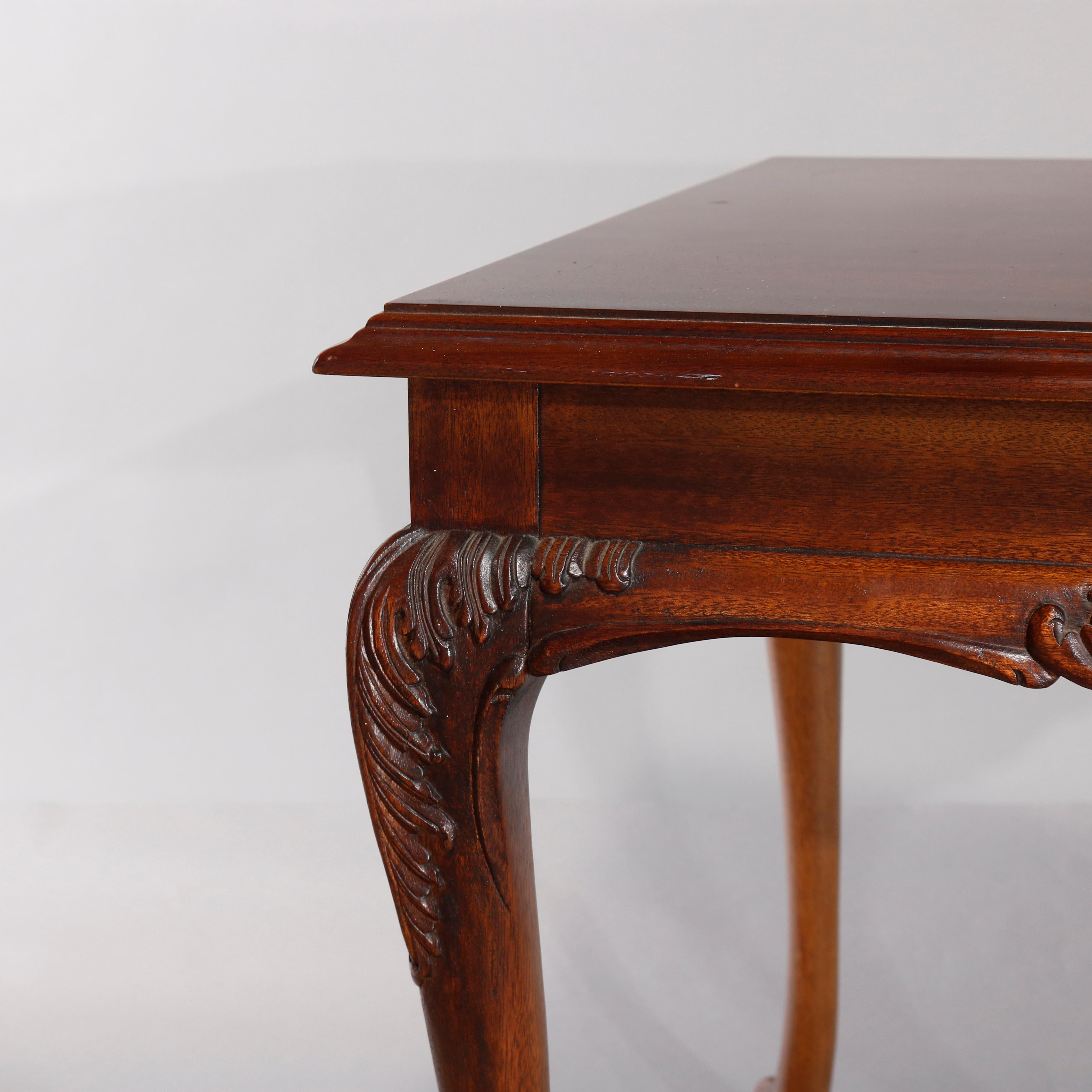 Lane Furniture Co. Chippendale Style Carved Mahogany Side Table, 20th Century In Good Condition In Big Flats, NY