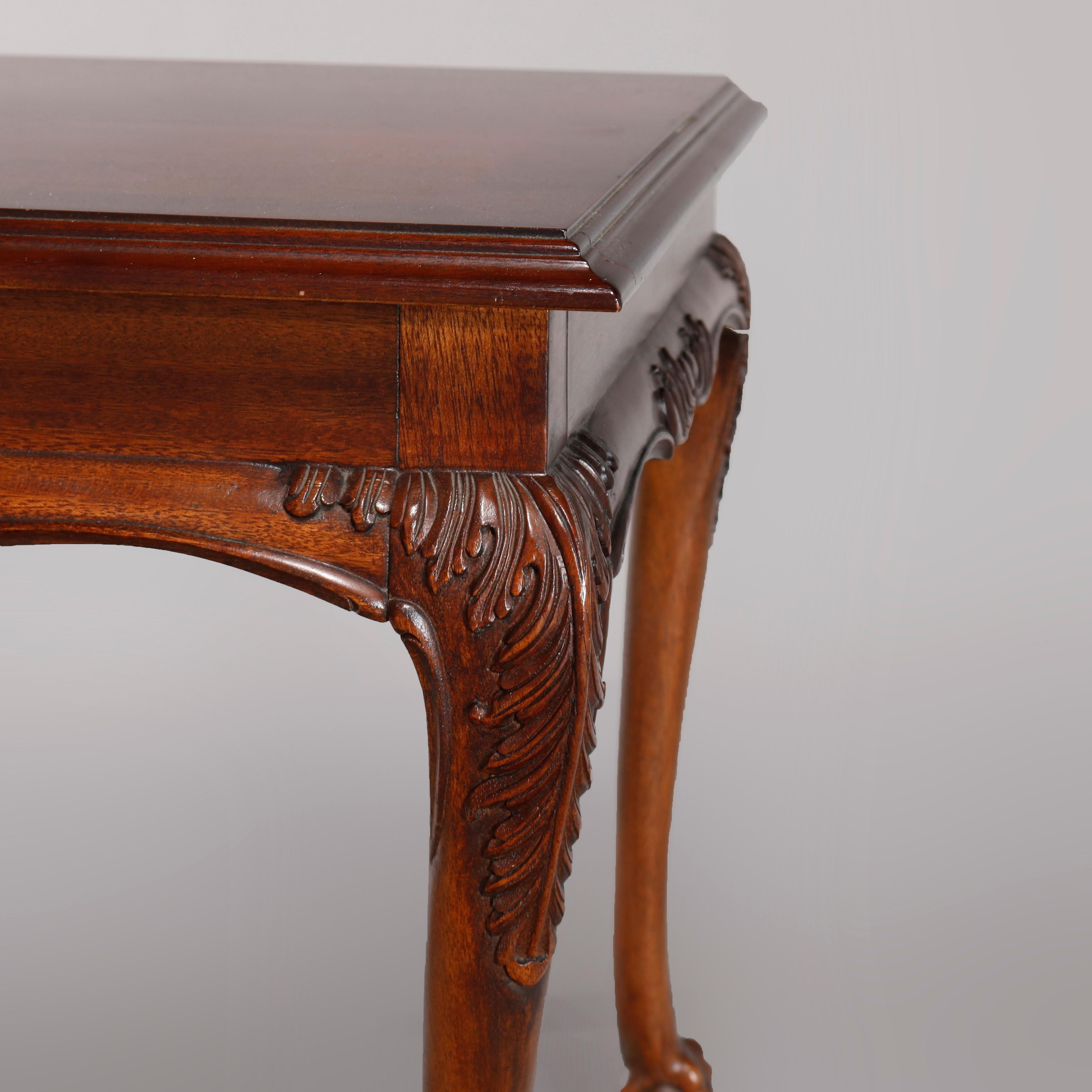 Lane Furniture Co. Chippendale Style Carved Mahogany Side Table, 20th Century 2