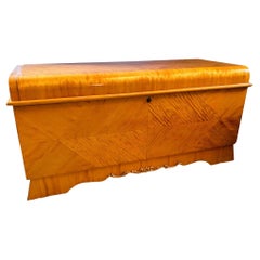 Vintage Lane Furniture Waterfall Art Deco Flame Mahogany Cedar Blanket Chest