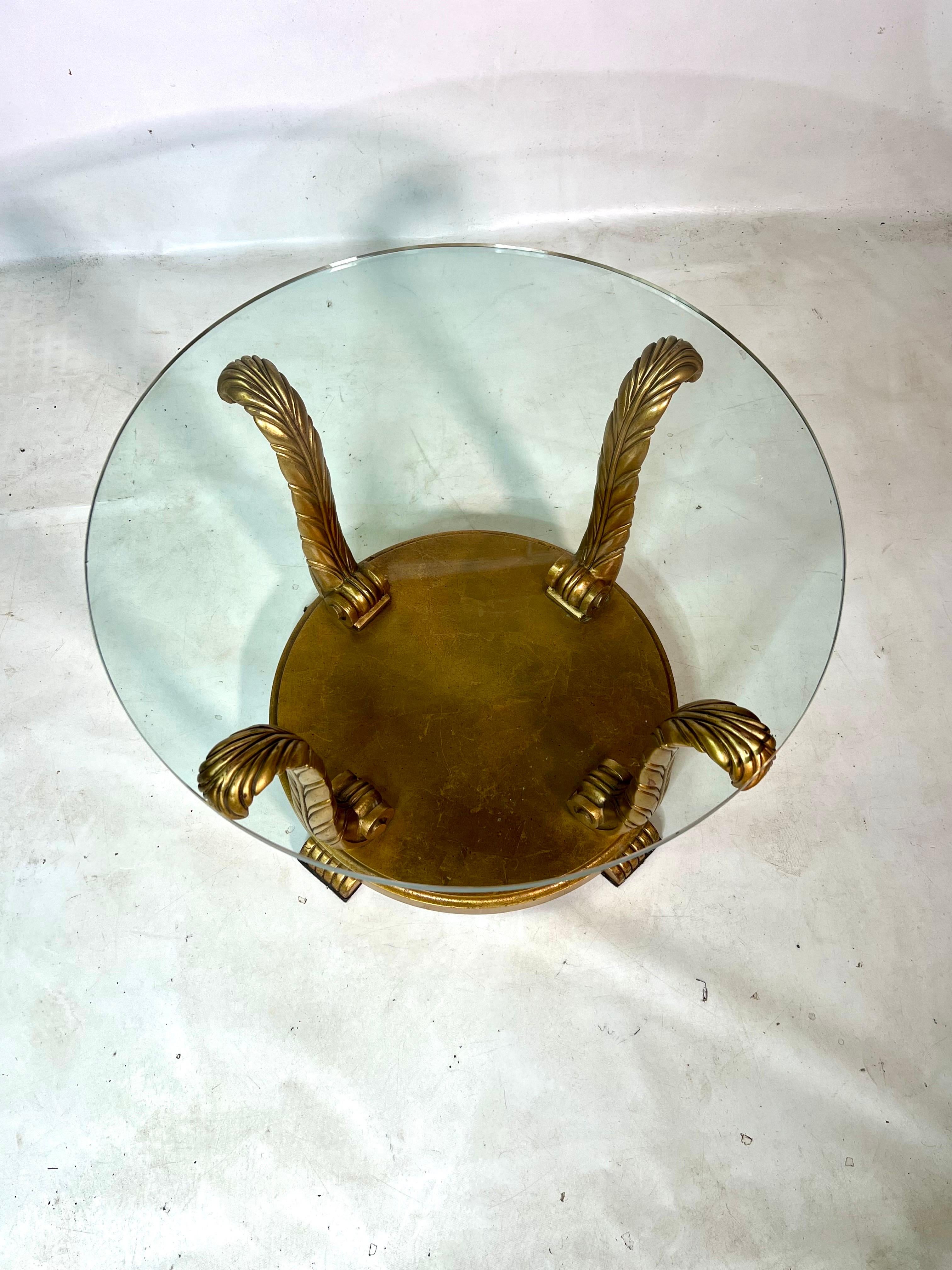 Vintage Lane Hollywood Regency Gold Coffee Table / Side Table Bon état - En vente à Esperance, NY