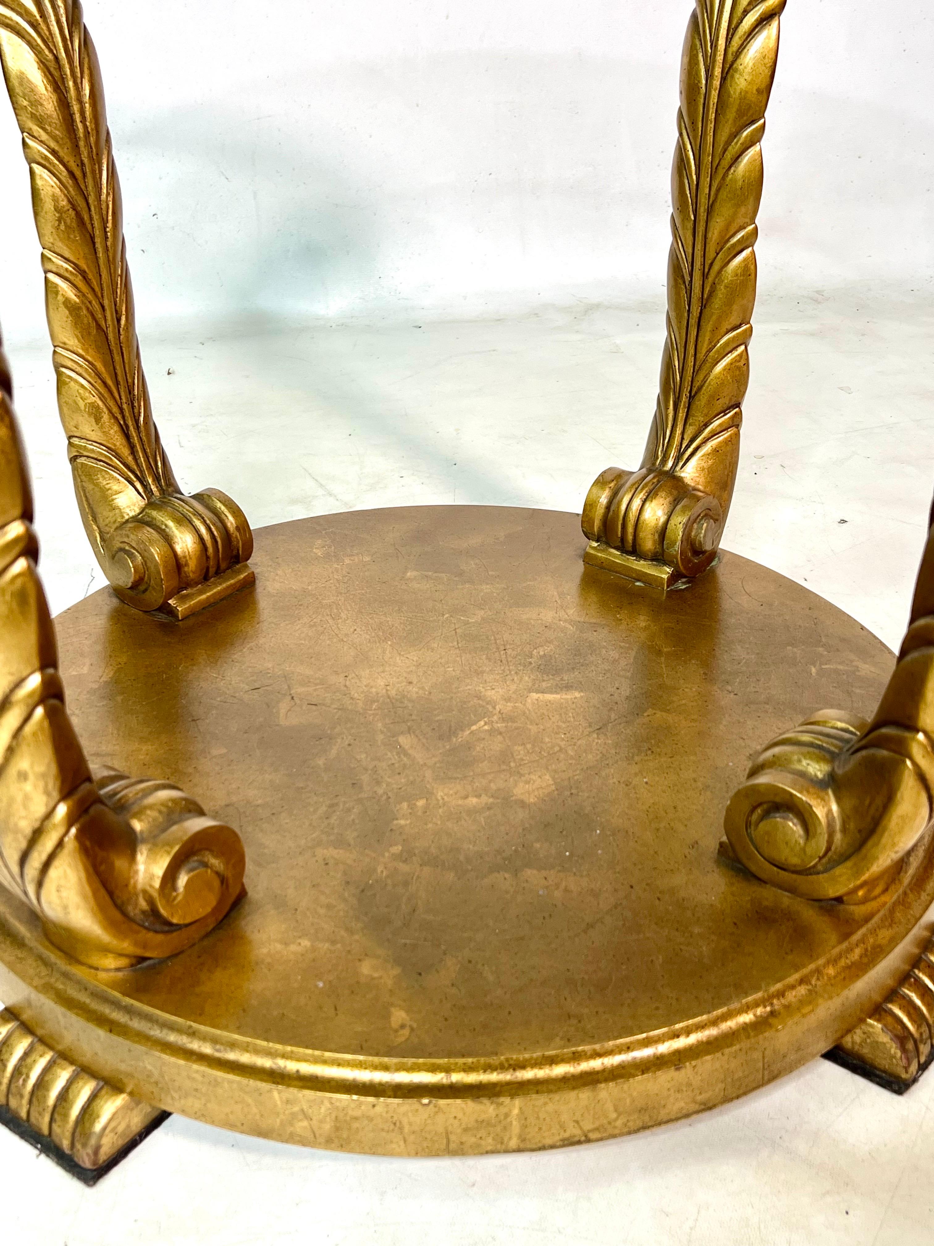 Verre Vintage Lane Hollywood Regency Gold Coffee Table / Side Table en vente