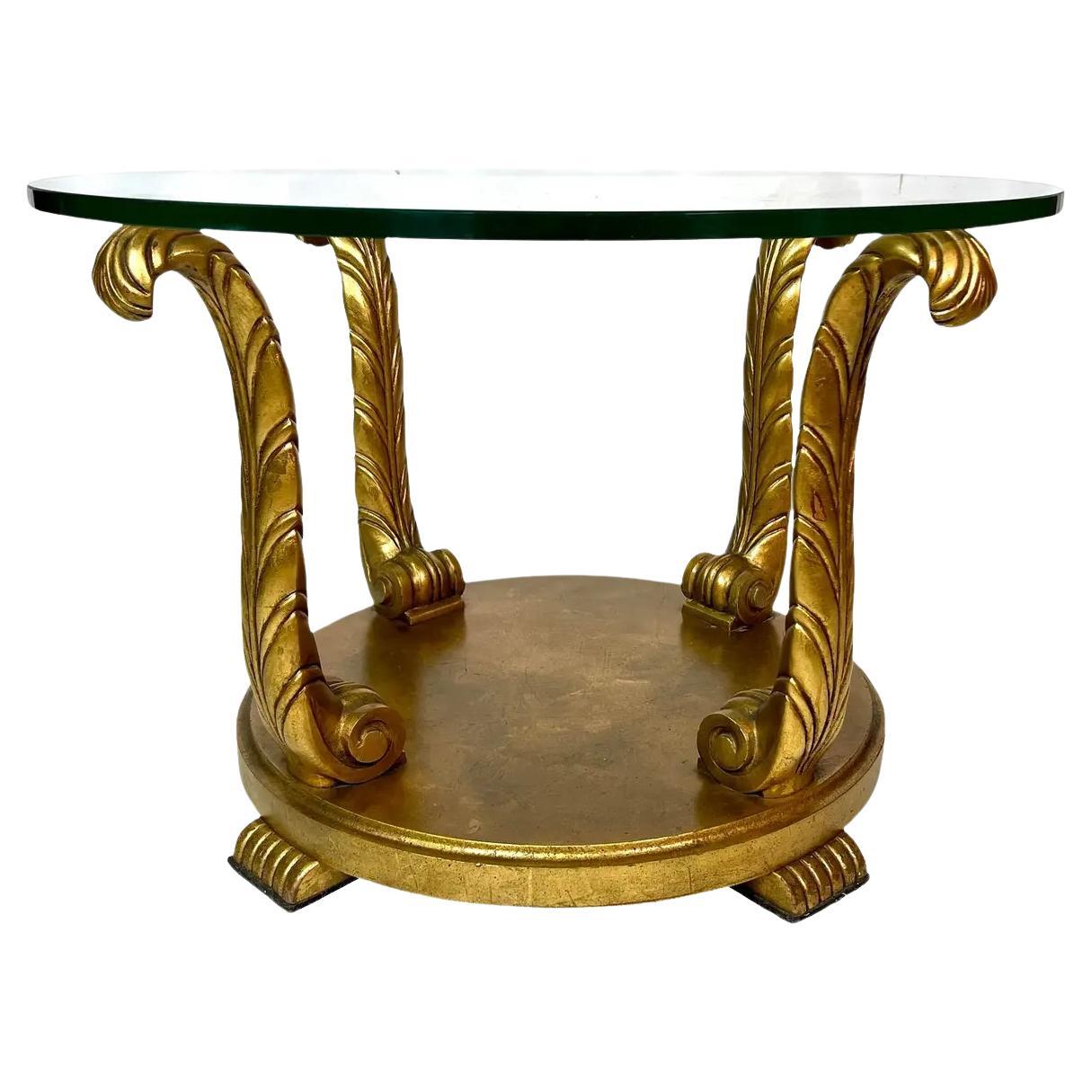 Vintage Lane Hollywood Regency Gold Coffee Table / Side Table