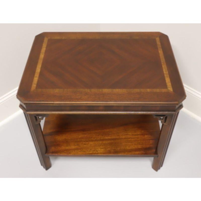 LANE Chippendale Style Inlaid Mahogany End Side Table 1