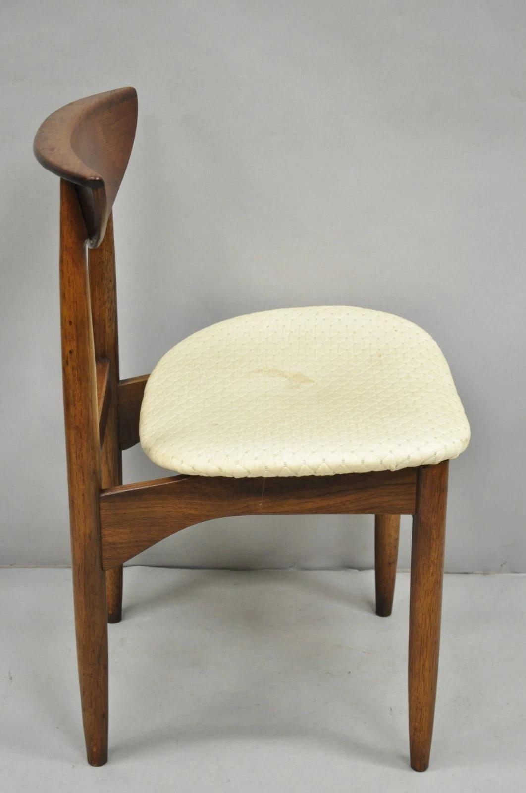 Silla auxiliar de comedor Vintage Lane Perception Mid Century Modern Nogal en venta 1