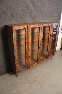 Vintage Lane "Pueblo" Brutalist Oak Display Case