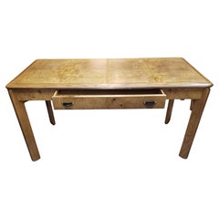 Vintage Lane Virginia Burl Walnut Modern Writing Desk Table, Circa 1970s