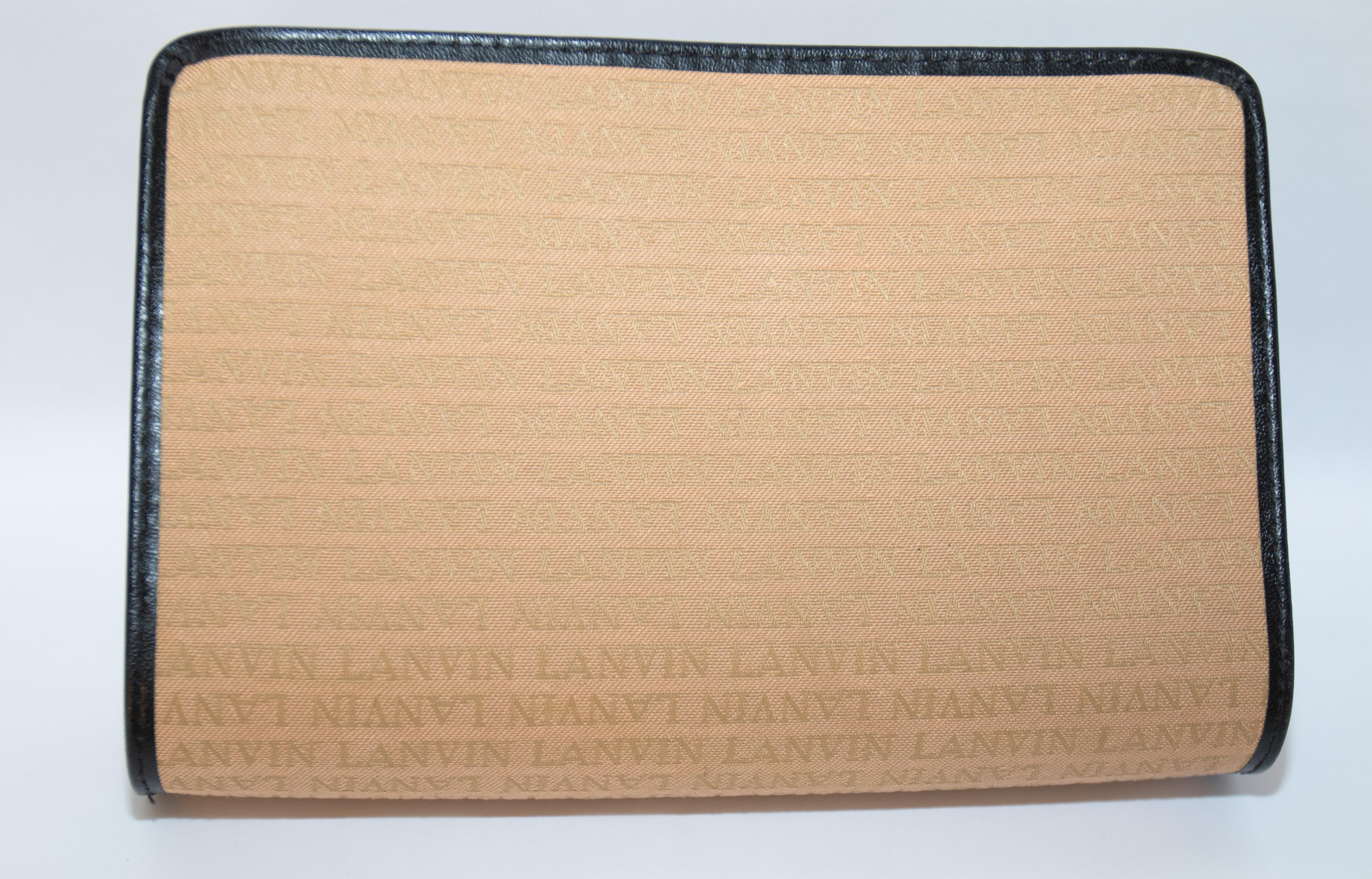 Lanvin - Sac de toilette vintage en coton beige Unisexe en vente