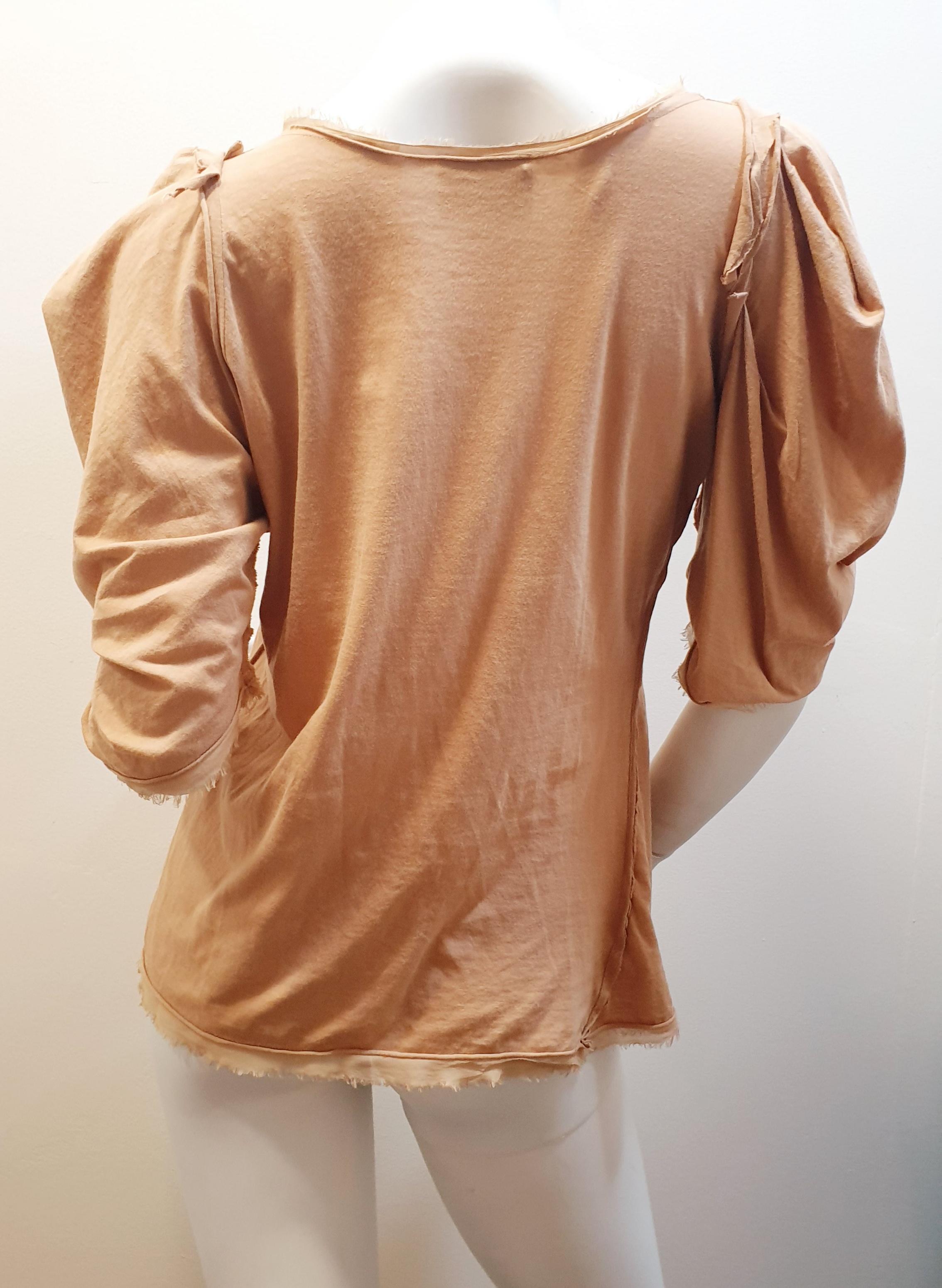 Vintage Lanvin brown T-shirt with puff sleeves In Good Condition For Sale In  Bilbao, ES