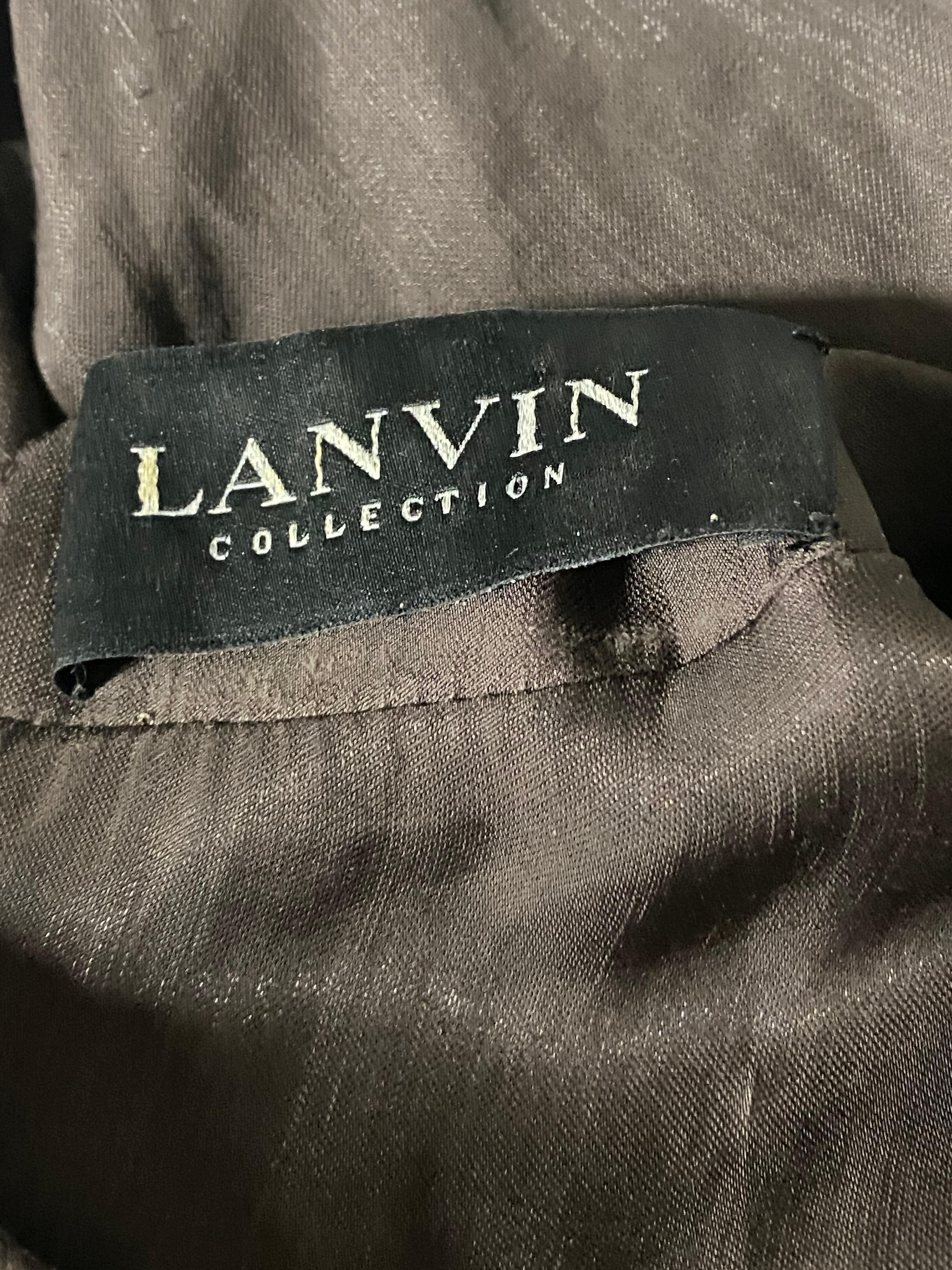 Vintage LANVIN Collection Braunes Seidentop Bluse im Angebot 2