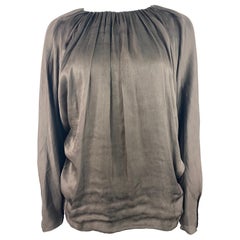 Vintage LANVIN Collection Brown Brown Silk Top Blouse