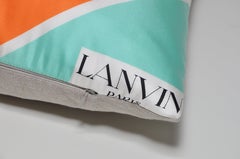 Vintage Lanvin Geometric Silk Scarf with Irish Linen Cushion Pillow