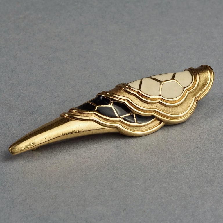 Vintage LANVIN GERMANY Cornucopia Enamel Brooch at 1stDibs