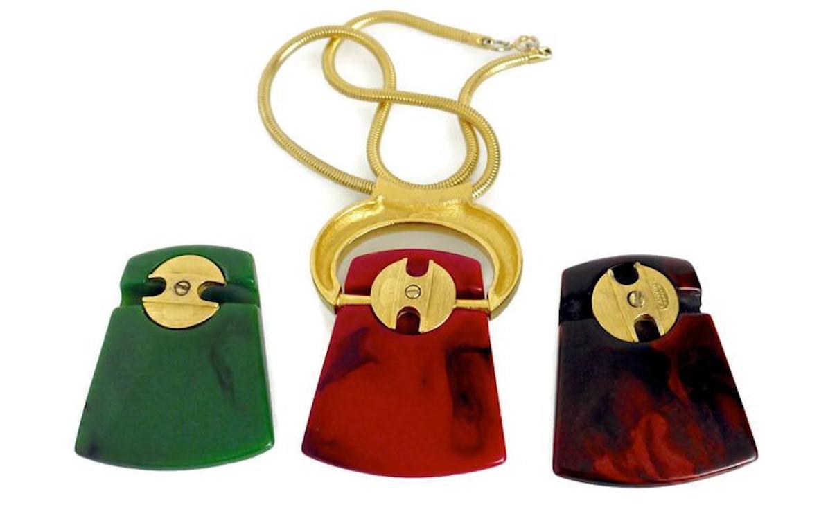 Vintage Lanvin Interchangeable Pendant Keira Knightley Necklace In Fair Condition In Kingersheim, Alsace