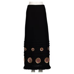 Vintage Lanvin Jules-Francois Crahay Sequin Gold Beaded Fringe Skirt, 1970s