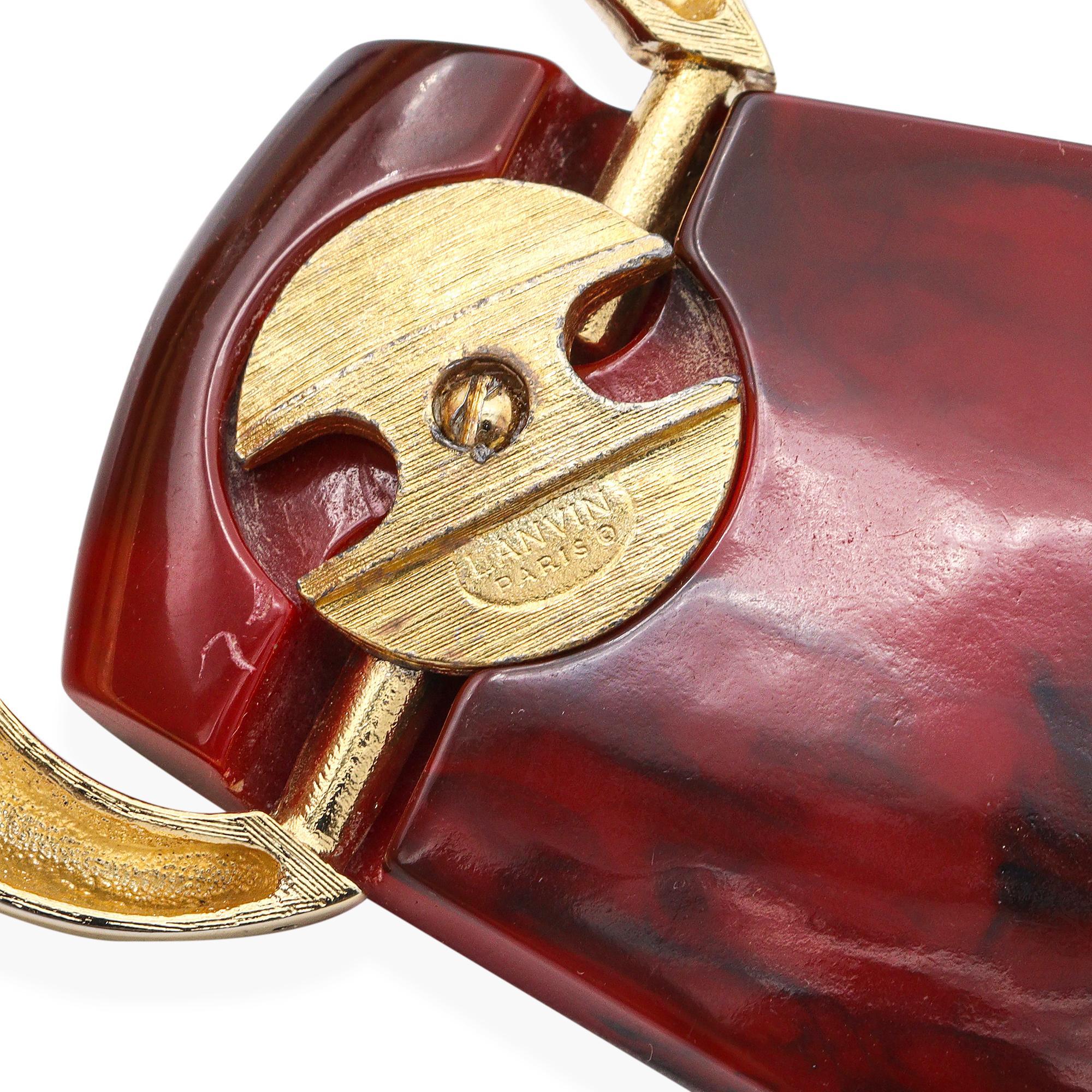 Lanvin Collier pendentif interchangeable vintage en lucite en vente 2
