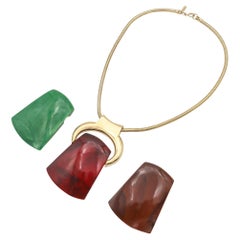 Collar Vintage Lanvin Juego de Colgantes Intercambiables de Lucite