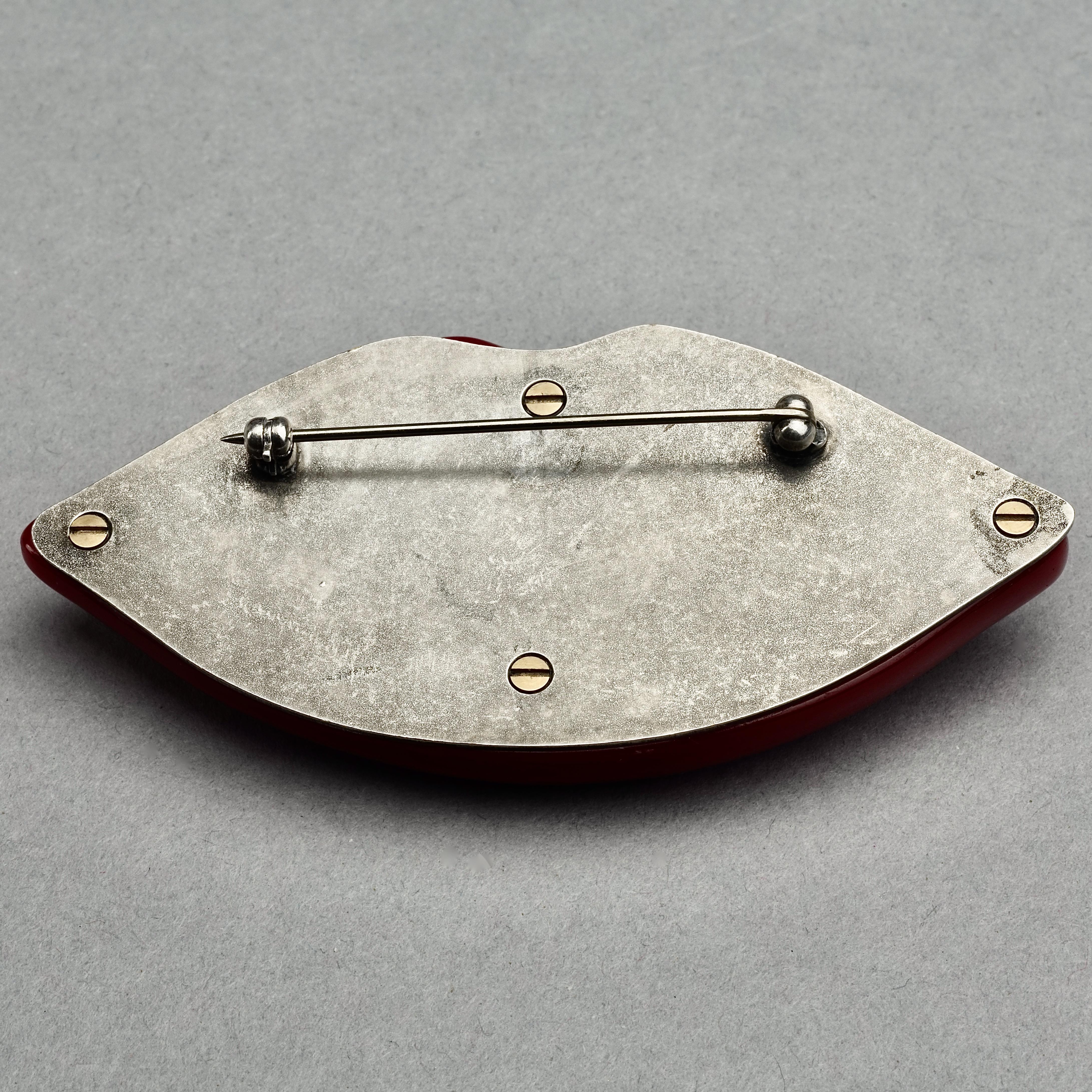 Women's Vintage LANVIN Mouth Resin Crystal Brooch