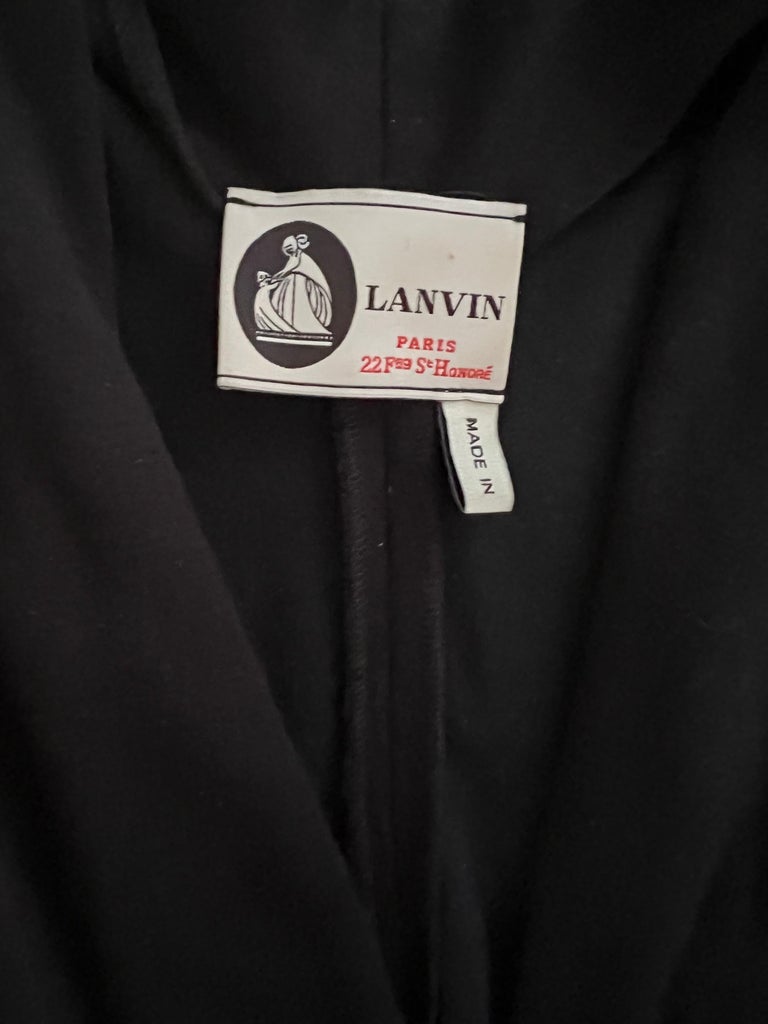 Vintage Lanvin Paris Black Jumpsuit, Size 38 For Sale 2