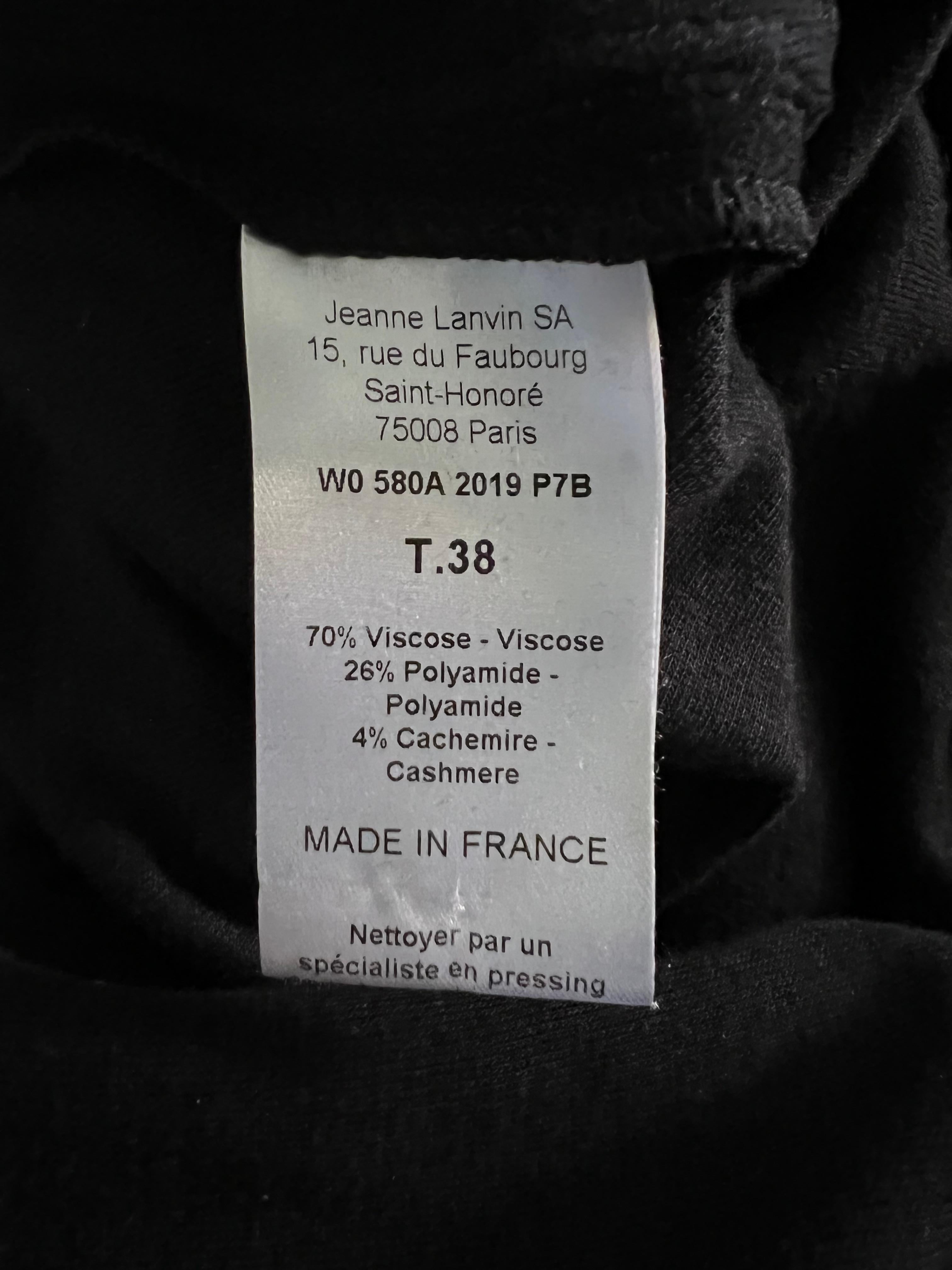 Tuta vintage Lanvin Paris nera, taglia 38 in vendita 2